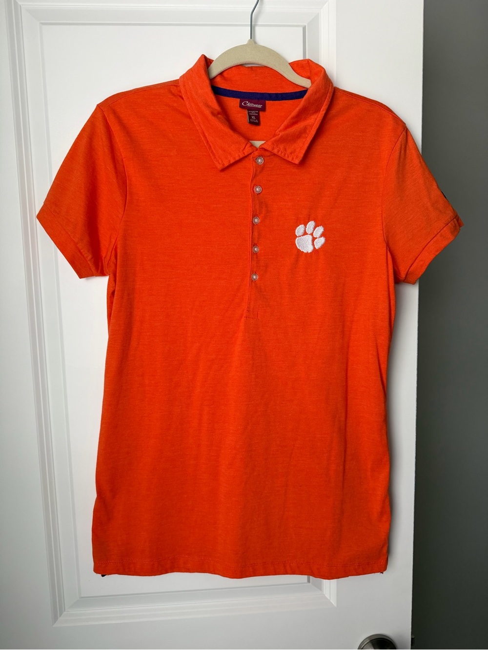 NWOT Chiliwear Clemson Tigers Orange Polo Shirt Youth XL Short Sleeve